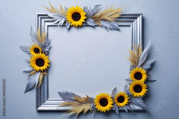 Obraz frame with sunflowers