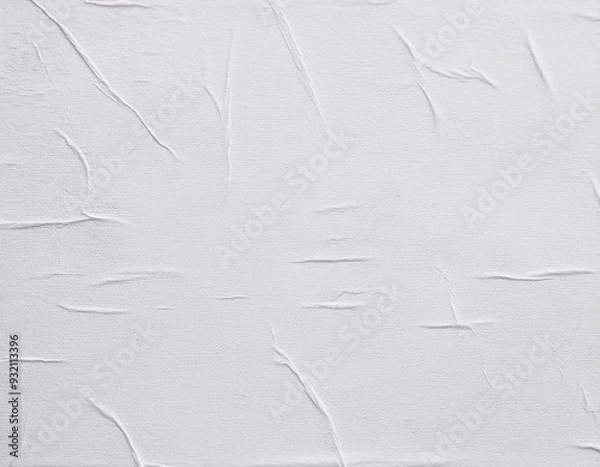 Obraz Blank white crumpled and creased paper poster texture background	
