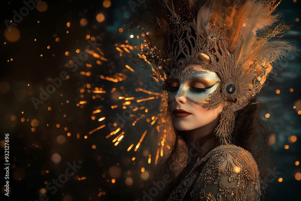 Obraz Frau mit Federn