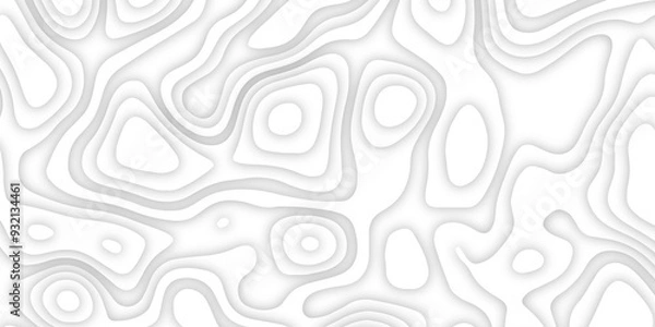 Fototapeta White 3d papercut from topography vector design abstract background for desktop