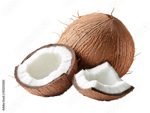 Fototapeta a coconut with a cut open coconut
