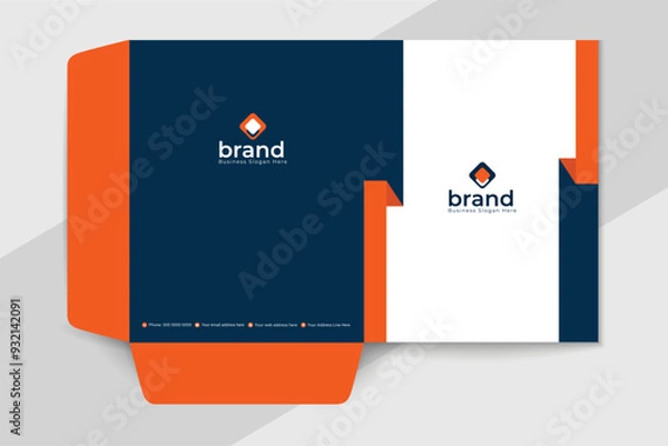 Fototapeta Orange shape presentation folder design
