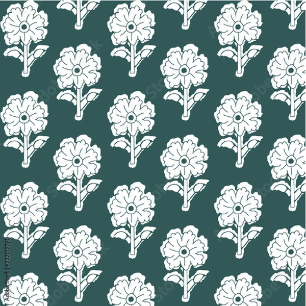 Obraz seamless floral pattern block print design