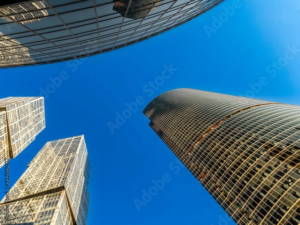 Obraz Modern HighRise Architecture That Effectively Reflects the Urban Cityscape Aesthetics