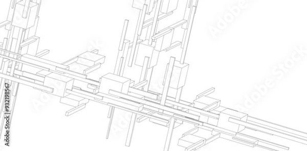 Fototapeta abstract architecture design vector illustration