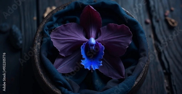 Obraz violet flower on black background