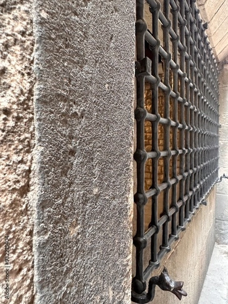 Obraz brick wall with bars background