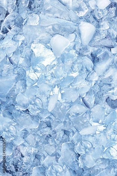Fototapeta background with ice cubes, top view