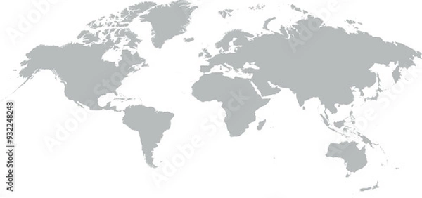 Fototapeta gray world map