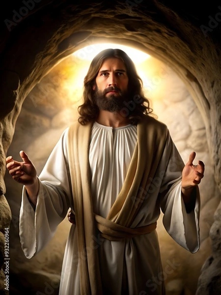 Obraz Resurrected Christ Emerging from the Tomb in Glorious Light