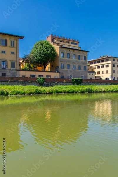 Obraz View of the architecture of the beautiful city of Florence in Italy from the Arno River