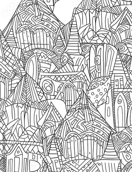 Obraz Mandala Zentangle Pattern Coloring Pages, Hand draw background design illustration