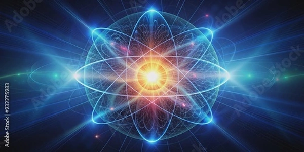 Fototapeta Abstract representing the concept of quantum energy, quantum, energy, abstract,science, physics, futuristic
