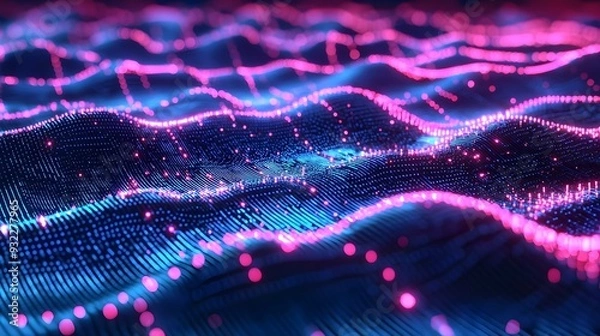 Obraz Geometric digital connection structure