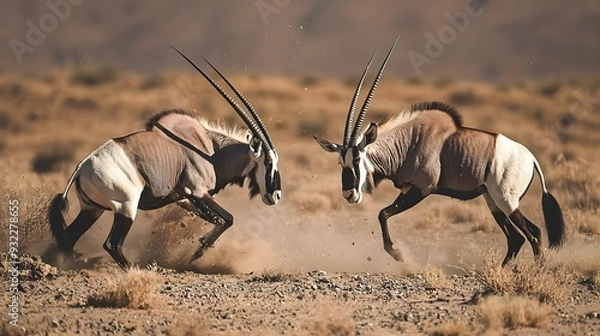 Obraz Gemsbok fight in the wild