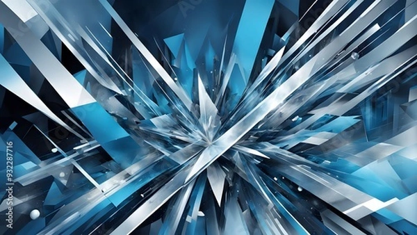 Obraz abstract crystal blue background