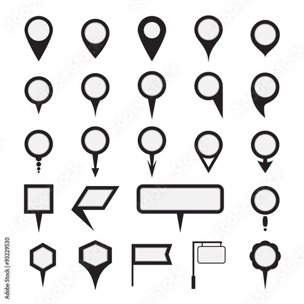 Fototapeta Set of map pointers icons