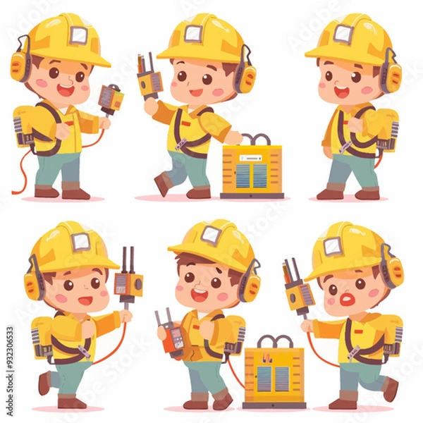 Fototapeta Vector Electrician simple and mini