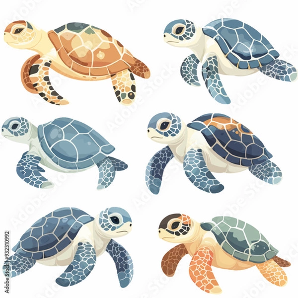 Fototapeta Vector Sea Turtle simple and minim