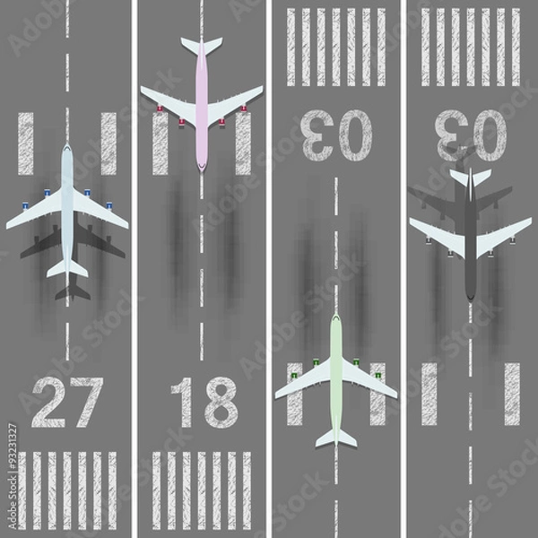 Obraz Airport runways set