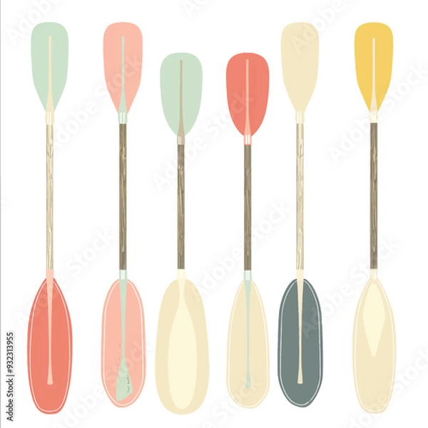 Fototapeta Vector Rowing Oar simple and minim
