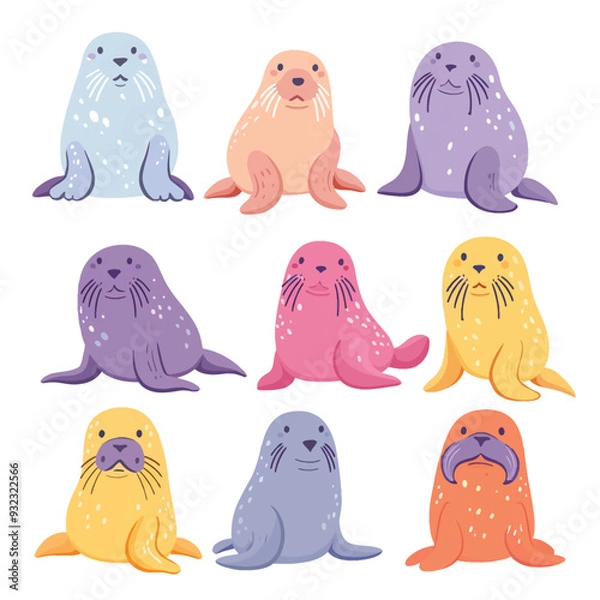 Fototapeta Vector Walrus simple and minimalis