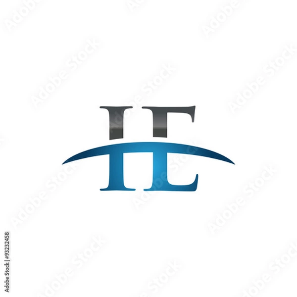 Fototapeta IE initial company swoosh logo blue
