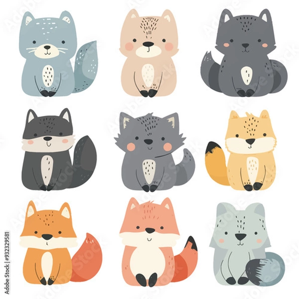 Fototapeta Vector Werewolf simple and minimal