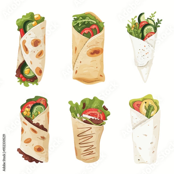 Obraz Vector Shawarma simple and minimal