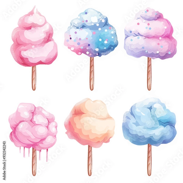 Fototapeta Vector Cotton Candy simple and min
