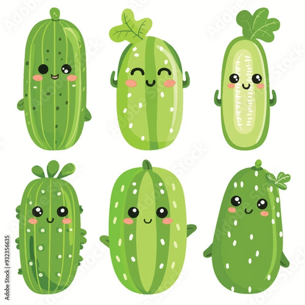 Obraz Vector Cucumber simple and minimal