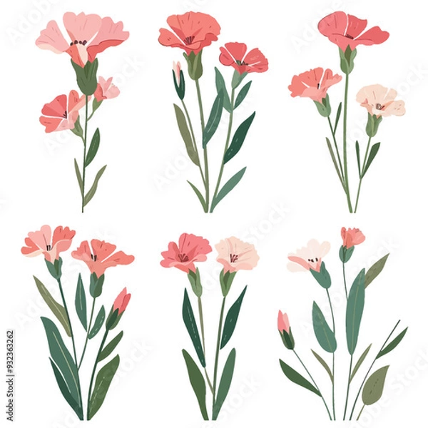 Obraz Vector Carnation simple and minima