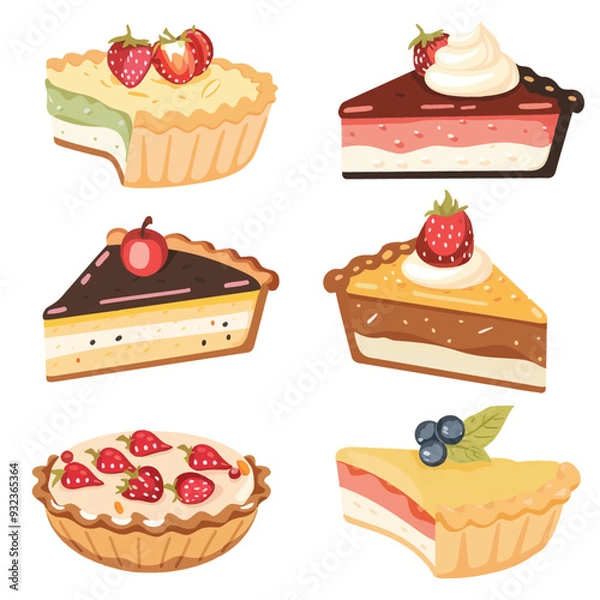 Fototapeta Vector Pie simple and minimalist d