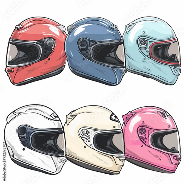 Fototapeta Vector Motorcycle Helmet simple an