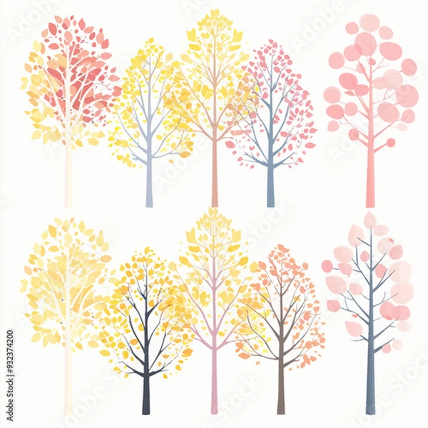 Obraz Vector Aspen Tree simple and minim