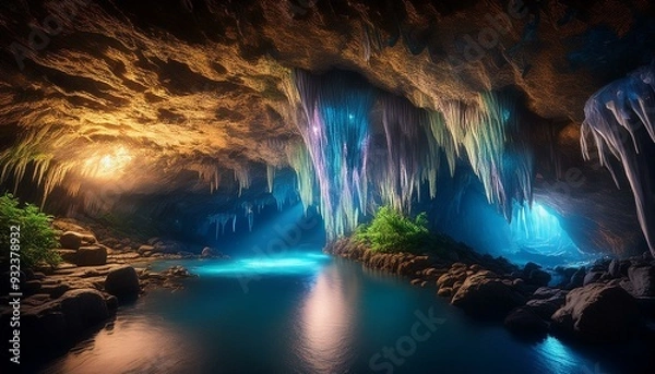Fototapeta A mystical underground cavern