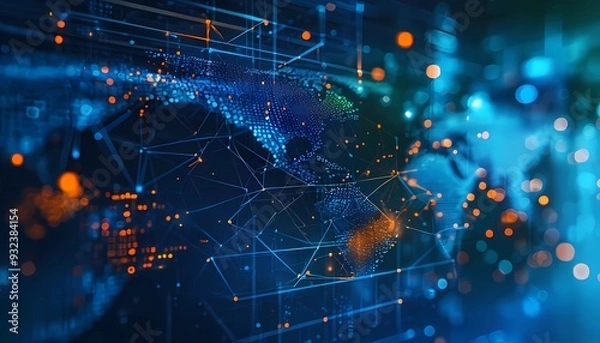 Obraz spider web with dew drops