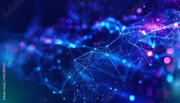 Obraz abstract blue background with particles