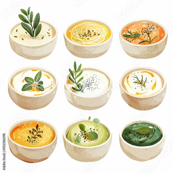 Fototapeta Vector Hummus simple and minimalis