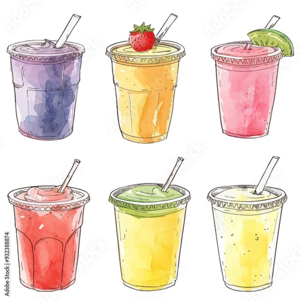 Fototapeta Vector Smoothie simple and minimal