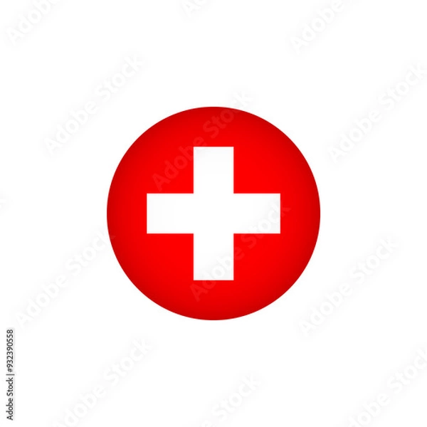 Fototapeta Europe Flag Icon. European Country Circled Flag. Stock Graphics Element isolated on white background