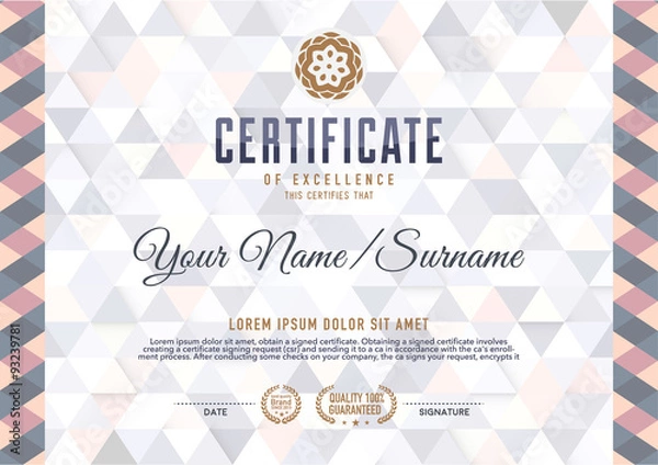 Fototapeta Vector certificate template.