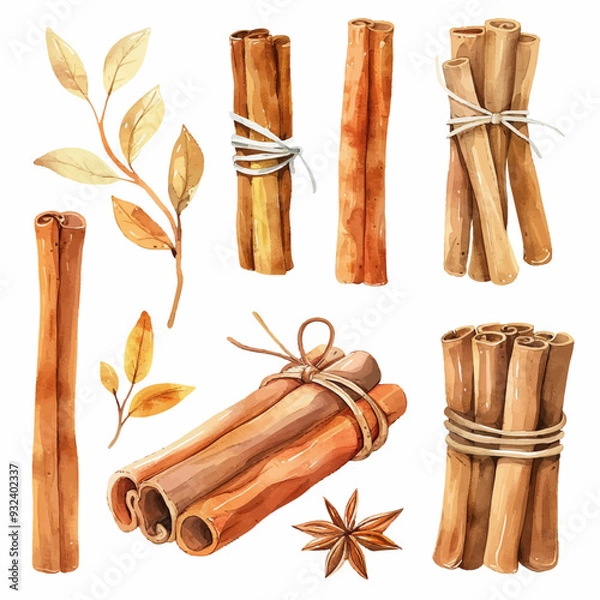 Fototapeta Vector Cinnamon Stick simple and m