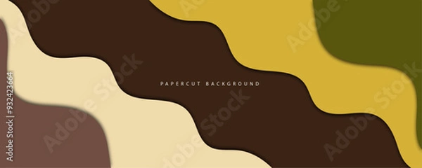 Obraz Papercut brown background. Suitable for graphic design materials.