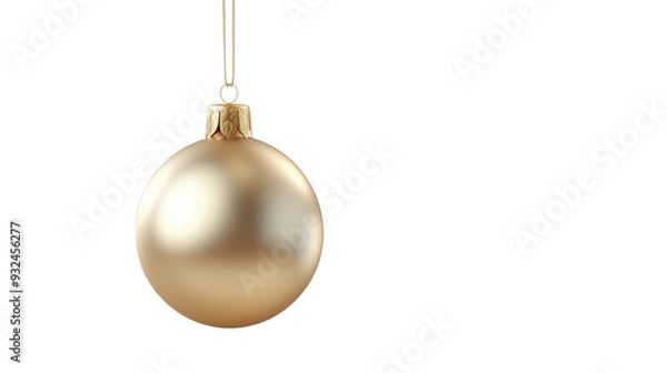 Fototapeta A gold ornament hanging from a string