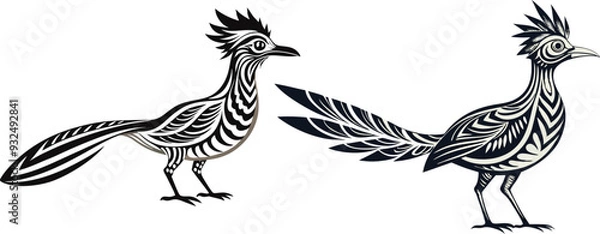Obraz roadrunner silhouette vector illustration 