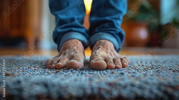 Obraz close up shot of man feet with diabetic foot complications