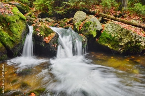 Fototapeta mountain river with rapids