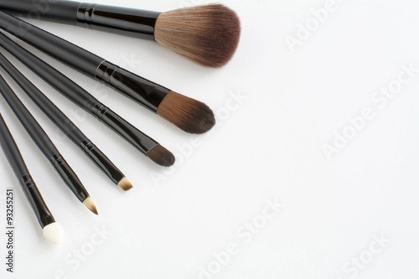 Fototapeta makeup brush set on white background