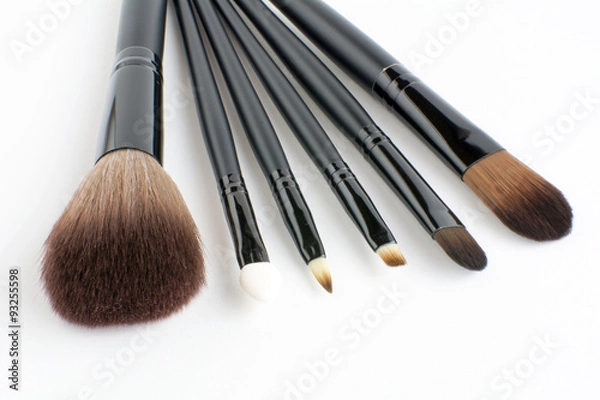 Obraz makeup brush set on white background